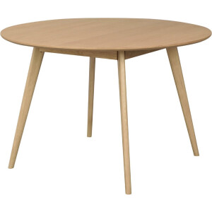 Rowico Home Yumi Ronde Eettafel - Hout - 4 Persoons - Eetkamertafel - Massief Eikenhouten Poten - Scandinavisch - Naturel - Ø 115 cm x 75 cm