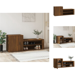 vidaXL Schoenenrek - Schoenenrekken - Opbergrek Voor Schoenen - Schoenenstellage - Schoenenkast 130x35x54 cm bewerkt hout bruin eikenkleur