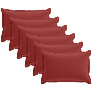 vidaXL - Kussensloop - 6 - st - HOUTEN - Wijnrood - 50 - x - 75 - cm - Polyester