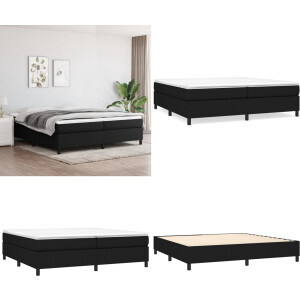 vidaXL Boxspring met matras stof zwart 200x200 cm - Boxspring - Boxsprings - Bed - Slaapmeubel