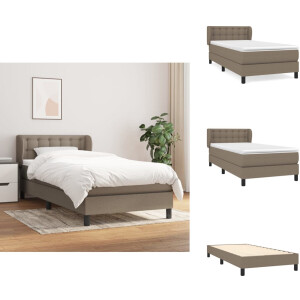 vidaXL Boxspring - Boxsprings - Bed - Slaapmeubel - Boxspring met matras stof taupe 80x200 cm