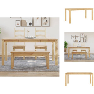 vidaXL Eettafel - Eettafels - Eetkamertafel - Tafel - Eettafel Panama 160x80x75 cm massief grenenhout