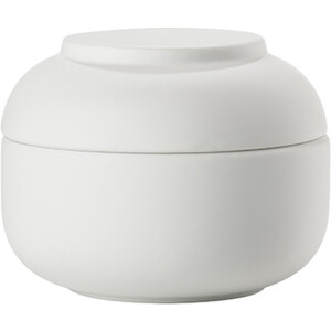 Zone Denmark Sensu Badkamer Beker met Deksel - Toilet & Badkamer Accessoires voor Wattenschijfjes, Make-up of Sieraden - 10 x 7,5 cm - Wit