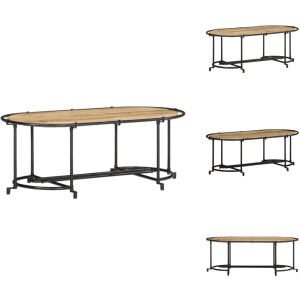 vidaXL Salontafel - Salontafels - Bijzettafel - Banktafel - Salontafel 110x55x40 cm massief ruw mangohout