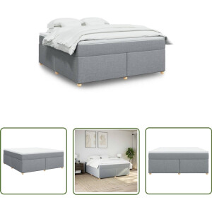 vidaXL Matras - Boxspring - Boxspring met matras stof lichtgrijs 180x200 cm - Bed Frame - Boxspringbed - Slaapkamer