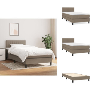 vidaXL Boxspring - Boxsprings - Bed - Slaapmeubel - Boxspring met matras stof taupe 80x200 cm