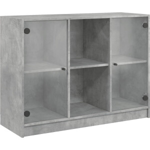 vidaXL - Dressoir - 102x37x75,5 - cm - bewerkt - hout - betongrijs