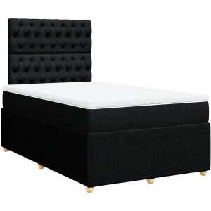 vidaXL - Boxspring - met - matras - stof - zwart - 120x200 - cm