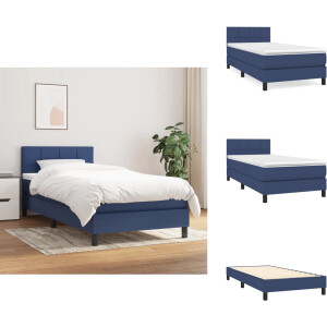vidaXL Boxspring - Boxsprings - Bed - Slaapmeubel - Boxspring met matras stof blauw 80x200 cm