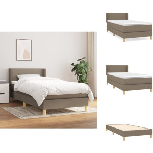 vidaXL Boxspring - Boxsprings - Bed - Slaapmeubel - Boxspring met matras stof taupe 90x200 cm
