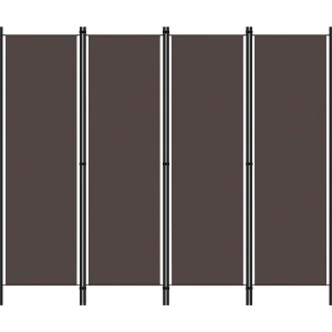 vidaXL - Kamerscherm - met - 4 - panelen - 200x180 - cm - bruin