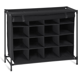Livarno Home Schoenenrek - Zwart - Max. 16 paar schoenen - Uitbreidbaar naar 2 op elkaar