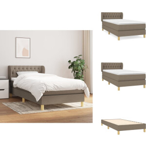 vidaXL Boxspring - Boxsprings - Bed - Slaapmeubel - Boxspring met matras stof taupe 90x190 cm