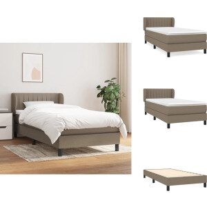 vidaXL Boxspring - Boxsprings - Bed - Slaapmeubel - Boxspring met matras stof taupe 100x200 cm