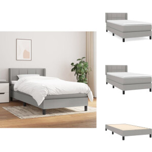vidaXL Boxspring - Boxsprings - Bed - Slaapmeubel - Boxspring met matras stof lichtgrijs 90x190 cm