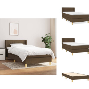 vidaXL Boxspring - Boxsprings - Bed - Slaapmeubel - Boxspring met matras stof donkerbruin 90x200 cm