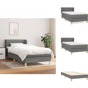 vidaXL Boxspring - Boxsprings - Bed - Slaapmeubel - Boxspring met matras stof donkergrijs 100x200 cm