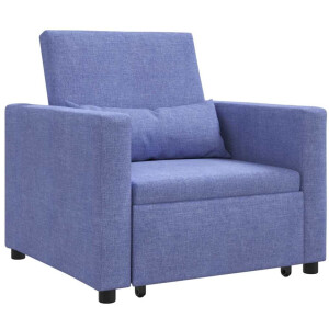 vidaXL - Enkel - Slaapbank - met - wielen - Spijkerblauw - 90 - x - 165 - x - 87 - cm - Stof