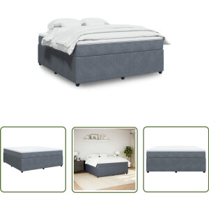 vidaXL Matras - Boxspring - Boxspring met matras fluweel donkergrijs 180x200 cm - Fluweel - Donkere Kleuren - Slaapcomfort
