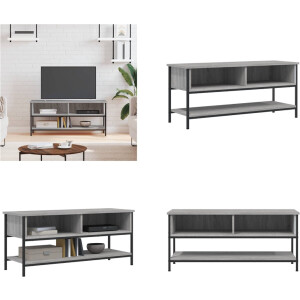 vidaXL Tv-meubel 100x35x45 cm bewerkt hout grijs sonoma eikenkleurig - Tv-meubel - Tv-meubels - Kast - Dressoir