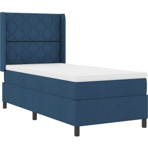 vidaXL - Boxspring - bed - met - hoofdeinde - Blauw - 200 - x - 100 - cm - Stof