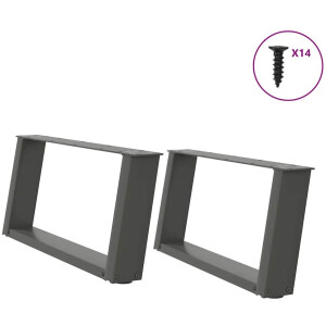 vidaXL - Salontafelpoten - 2 - st - U-vormig - 70x(30-31) - cm - staal - antraciet