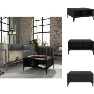 vidaXL Tafel - Tafels - Tafeltje - Tafeltjes - Salontafel 60x60x30 cm bewerkt hout zwart