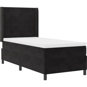 vidaXL - Boxspring - bed - met - hoofdeinde - Zwart - 90 - x - 190 - cm - Fluweel