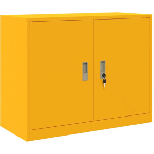 vidaXL - Opbergkast - Mosterdgeel - 90 - x - 40 - x - 70 - cm - Staal