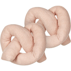 BELIANI GLADIOLUS - Knoopkussen set van 2 - Roze - Teddystof