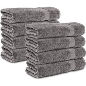 Komfortec 8x Handdoek 50x100 - 100% Katoen – Handdoekenset - Zacht - Antraciet
