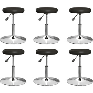 vidaXL - Eetkamerstoelen - 6 - st - kunstleer - zwart