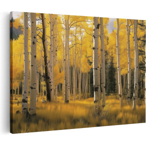Artaza Canvas Schilderij Bos - 90x60 cm - Wanddecoratie Herfst - Muurdecoratie Bomen - Schilderijen Op Canvas Natuur