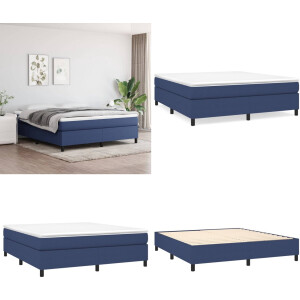 vidaXL Bedframe zonder matras stof blauw 180x200 cm - Bedframe - Bedframe - Bed - Slaapmeubel