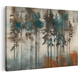 Artaza Canvas Schilderij Kunstwerk van Bomen in een Bos - 60x40 - Wanddecoratie - Foto Op Canvas - Canvas Print