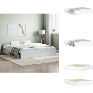 vidaXL Bedframe - Bedframe - Bed - Bedbodem - Bedframe wit 180x200 cm Super King Size