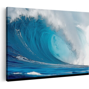 Artaza Canvas Schilderij Golf Breekt in de Oceaan - 60x40 cm - Wanddecoratie Woonkamer - Schilderijen - Muurdecoratie