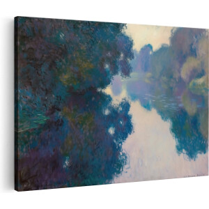 Artaza Canvas Schilderij Kunstwerk van Rivier en Bomen - Landschap - 60x40 cm - Wanddecoratie Woonkamer - Schilderijen - Muurdecoratie