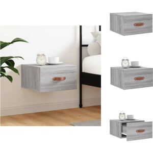 vidaXL - Nachtkastje - wandgemonteerd - 35x35x20 - cm - grijs - sonoma - eikenkleur