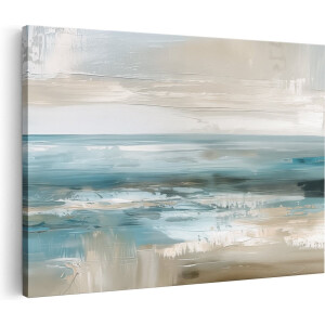 Artaza Canvas Schilderij Abstract Schilderij Zee - 90x60 cm - Wanddecoratie Woonkamer - Muurdecoratie Abstract - Decoratie Strand
