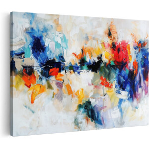 Artaza Canvas Schilderij Abstract Kunstwerk met Heldere Kleuren - 60x40 - Wanddecoratie - Foto Op Canvas - Canvas Print