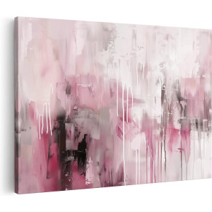 Artaza Canvas Schilderij Abstract - 90x60 cm - Wanddecoratie Roze - Muurdecoratie Schilderijen Op Canvas - Kamer Accessoires