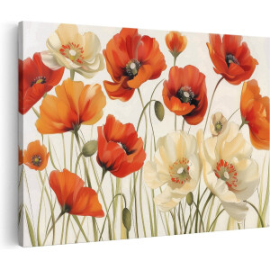 Artaza Canvas Schilderij Klaprozen - 120x80 cm - Groot - Wanddecoratie Bloemen - Muurdecoratie Woonkamer - Schilderijen Op Canvas