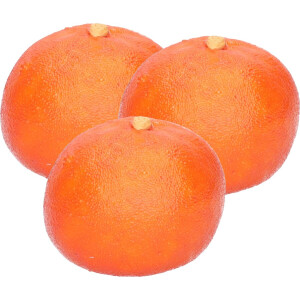 Esschert Design kunstfruit decofruit - 3x - mandarijn/mandarijnen - ongeveer 6 cm - oranje