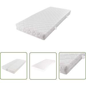vidaXL Matras - Slaapcomfort - Matras met een wasbare hoes 200x160x17 cm H3 - Tweepersoonsbed - Antiallergisch Matras - Drukverlagende Matras