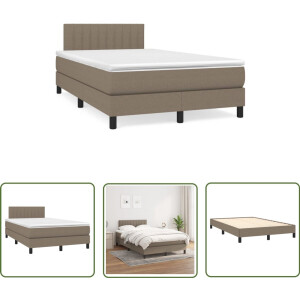 vidaXL Slaapcomfort - Boxspring - Boxspring met matras stof taupe 120x190 cm - Boxspringbed - Taupecleur - Tweepersoonsbed