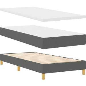 vidaXL - Boxspring - bed - met - hoofdeinde - Donkergrijs - 200 - x - 80 - cm - Stof