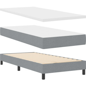 vidaXL - Boxspringbed - met - matras - met - matras - Lichtgrijs - 90 - x - 190 - cm - Stof
