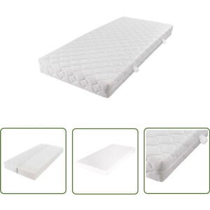 vidaXL Matras - Wasbare Hoes - 200x160x17 cm Matras - Tweepersoons Bed - Slaap Comfort - Slaap Lekker - Ergonomisch Matras
