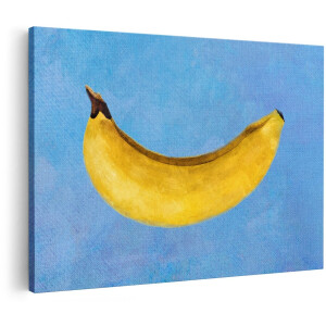 Artaza Canvas Schilderij Banaan - 180x120 cm - Groot - Wanddecoratie Stilleven - Muurdecoratie Fruit - Decoratie Keuken - Schilderijen Op Canvas Geel